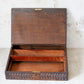 1892 Carved Wood Sloped Desk Box with "JM" Initials