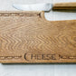 Vintage Carved Cheese Board with Fitted Knife by Bramhall Woodware