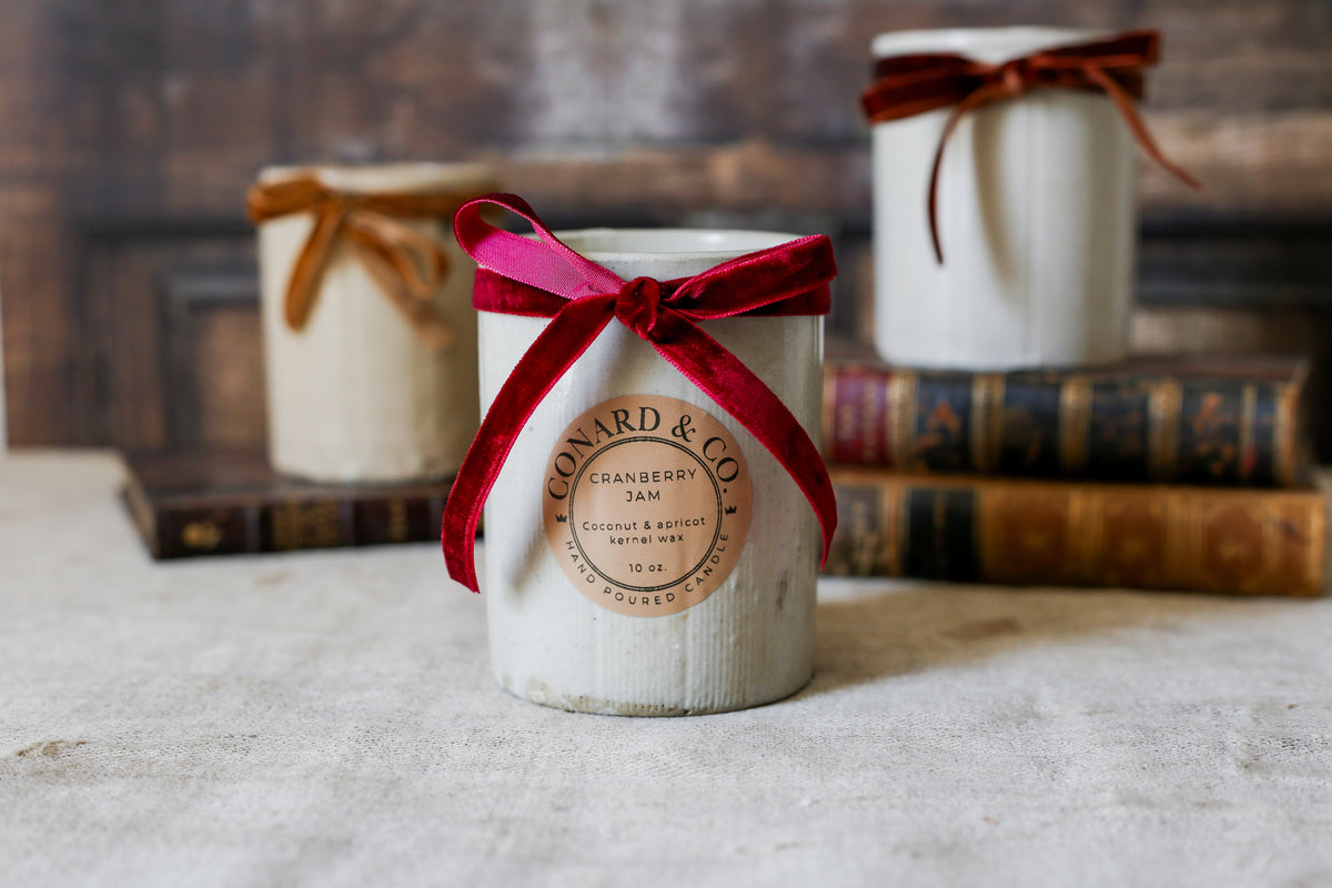 Antique English Stoneware Jar 10 oz. Candles