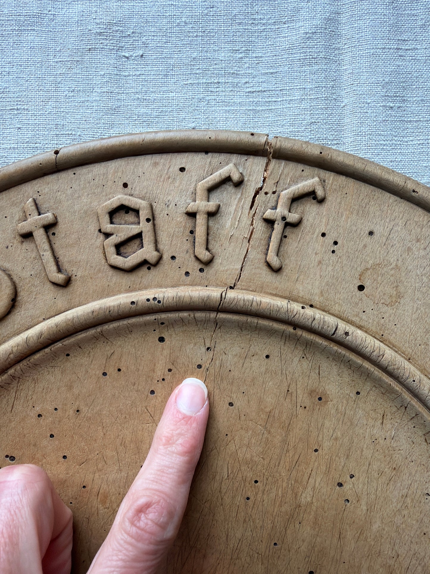 "Staff of Life" Carved English Bread Board, c1880