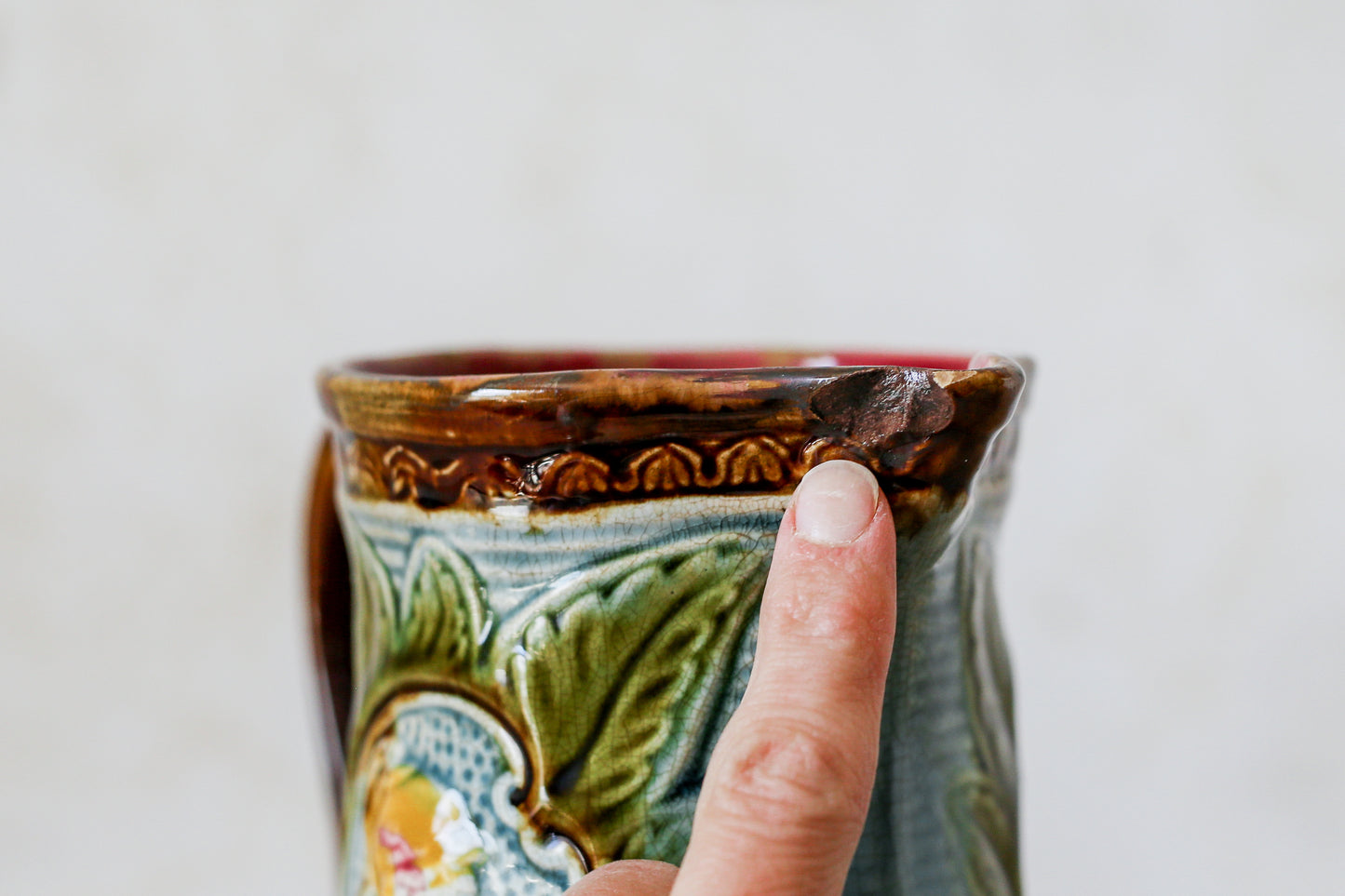 Majolica Jug with Neoclassical Portrait, c1880