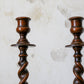 Pair of 15" Collared Barley Twist Candlestick Holders, c1900
