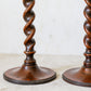 Pair of 15" Collared Barley Twist Candlestick Holders, c1900