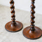 Pair of 15" Collared Barley Twist Candlestick Holders, c1900