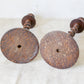 Pair of 15" Collared Barley Twist Candlestick Holders, c1900