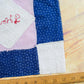 Antique Blue and Pink “S. Hough” Signed Quilt Block, c1910