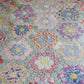 Vintage Scrappy Green Grandmother’s Flower Garden Quilt, c1940