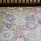 Vintage Scrappy Green Grandmother’s Flower Garden Quilt, c1940