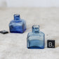 Antique Blue Glass English Inkwells