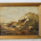 English Farmyard Landscape Signed Painting, c1900