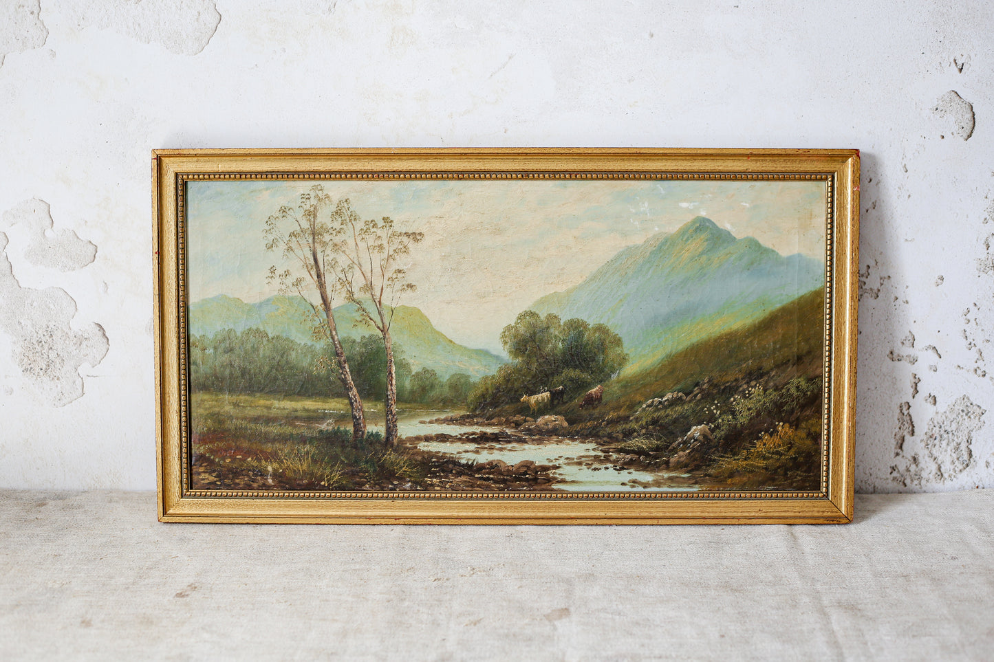 Scottish Highlands and Cows Pastoral Landscape, c1880