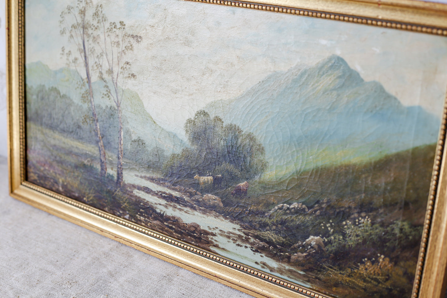 Scottish Highlands and Cows Pastoral Landscape, c1880