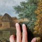 English Oil Painting of Cows by Pond, 19th Century