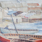 Vintage Oil Painting of English Wharf and Boats