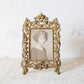 Victorian Gilt Cast Iron Ornate Picture Frame with Antique Photo