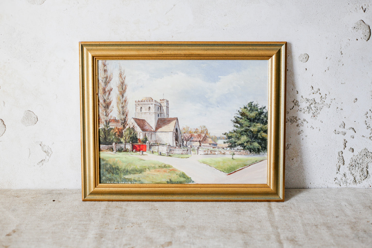 Oil Painting of St. Swithun's Church, Gloucestershire by Eric McGregor