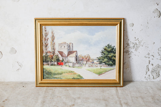 Oil Painting of St. Swithun's Church, Gloucestershire by Eric McGregor