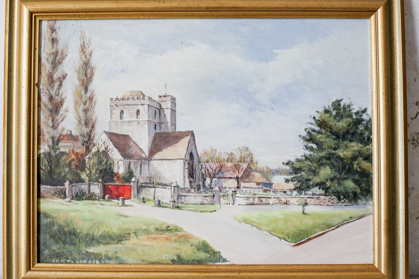 Oil Painting of St. Swithun's Church, Gloucestershire by Eric McGregor