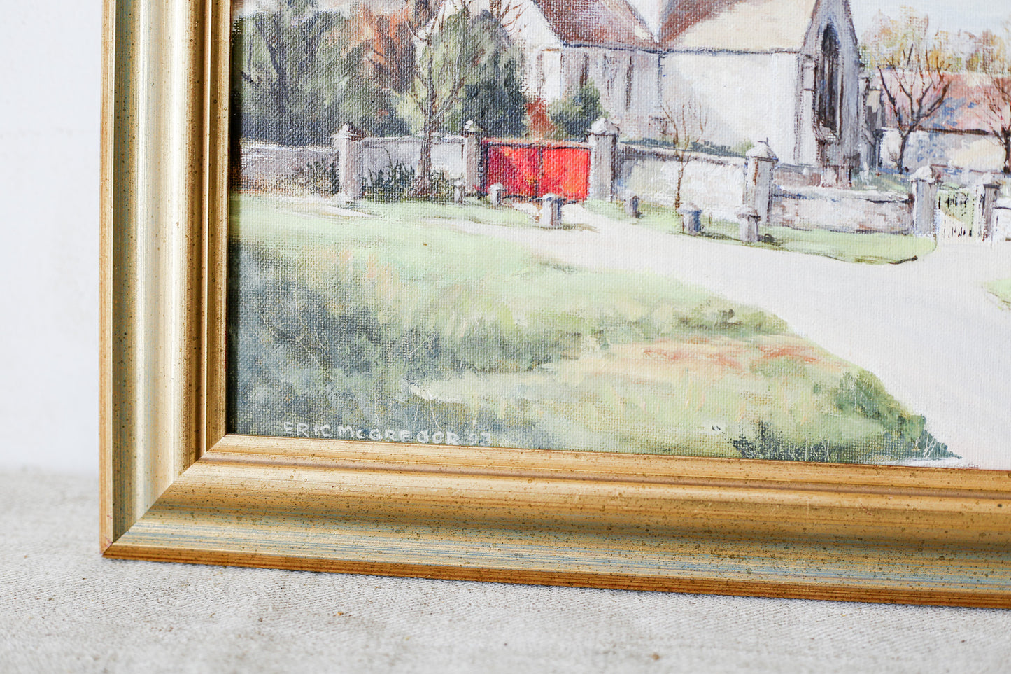 Oil Painting of St. Swithun's Church, Gloucestershire by Eric McGregor