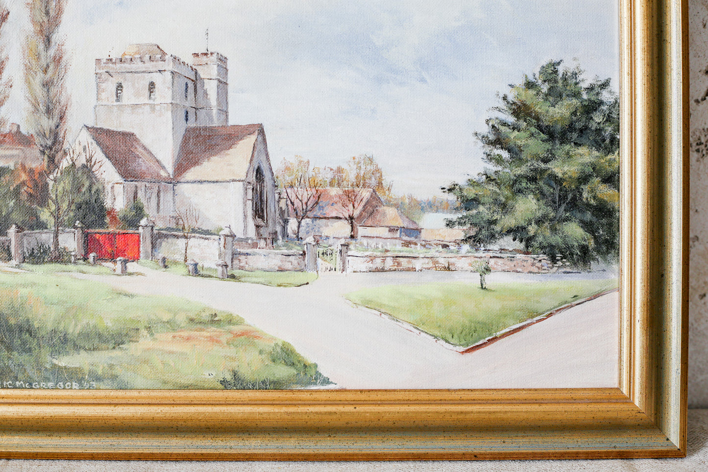 Oil Painting of St. Swithun's Church, Gloucestershire by Eric McGregor
