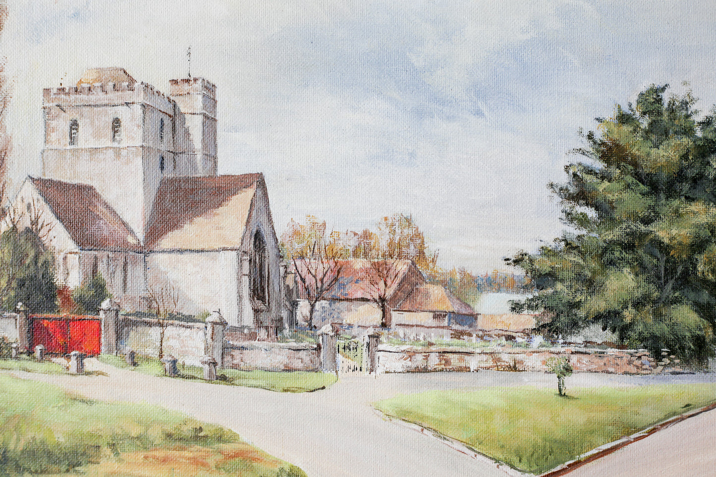 Oil Painting of St. Swithun's Church, Gloucestershire by Eric McGregor