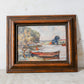 Original Impasto Lake and Boat Oil Painting by DuVivier