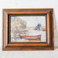 Original Impasto Lake and Boat Oil Painting by DuVivier