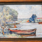 Original Impasto Lake and Boat Oil Painting by DuVivier