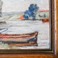 Original Impasto Lake and Boat Oil Painting by DuVivier
