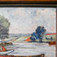 Original Impasto Lake and Boat Oil Painting by DuVivier