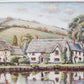 Original Oil Painting of English Thatched Cottages by Dudley Weatherley - Trout Inn, Devon