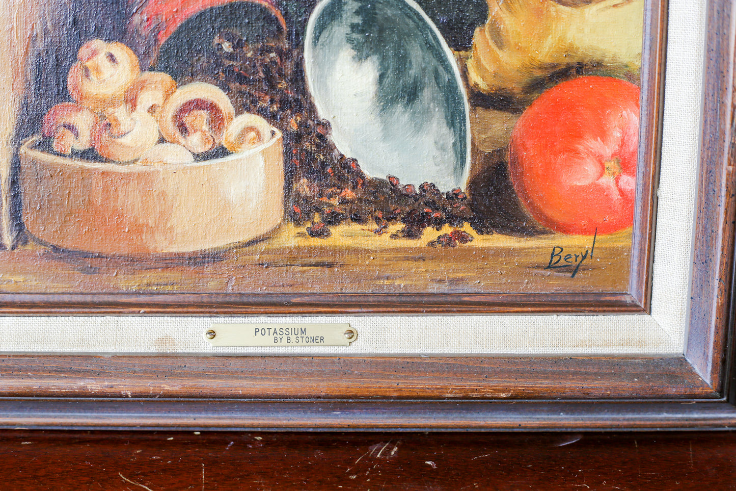 "Potassium" Still Life Oil Painting of Kitchen Vegetables by Beryl Stoner