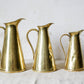 Joseph Sankey & Sons Monogrammed Set of 3 Brass Hot Water Jugs, c1900