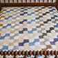 Primitive Blue and Tan Bow Tie Heavyweight Quilt, c1900