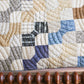 Primitive Blue and Tan Bow Tie Heavyweight Quilt, c1900