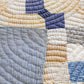 Primitive Blue and Tan Bow Tie Heavyweight Quilt, c1900