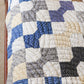 Primitive Blue and Tan Bow Tie Heavyweight Quilt, c1900
