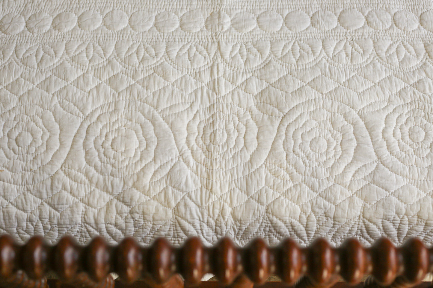Hand Quilted All-White Whole Cloth Quilt