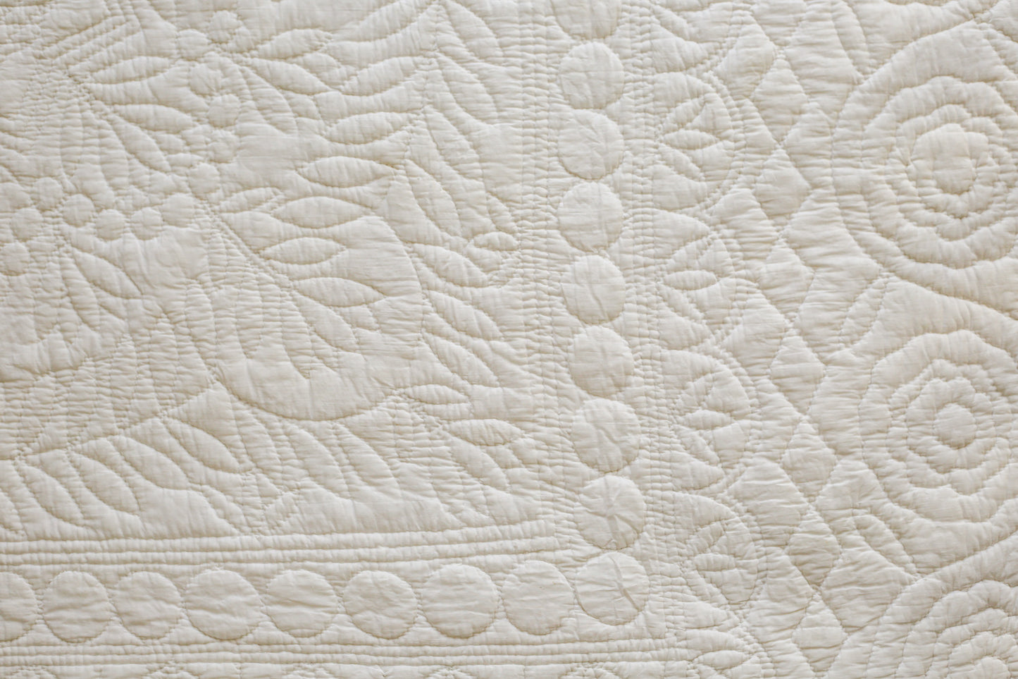Hand Quilted All-White Whole Cloth Quilt