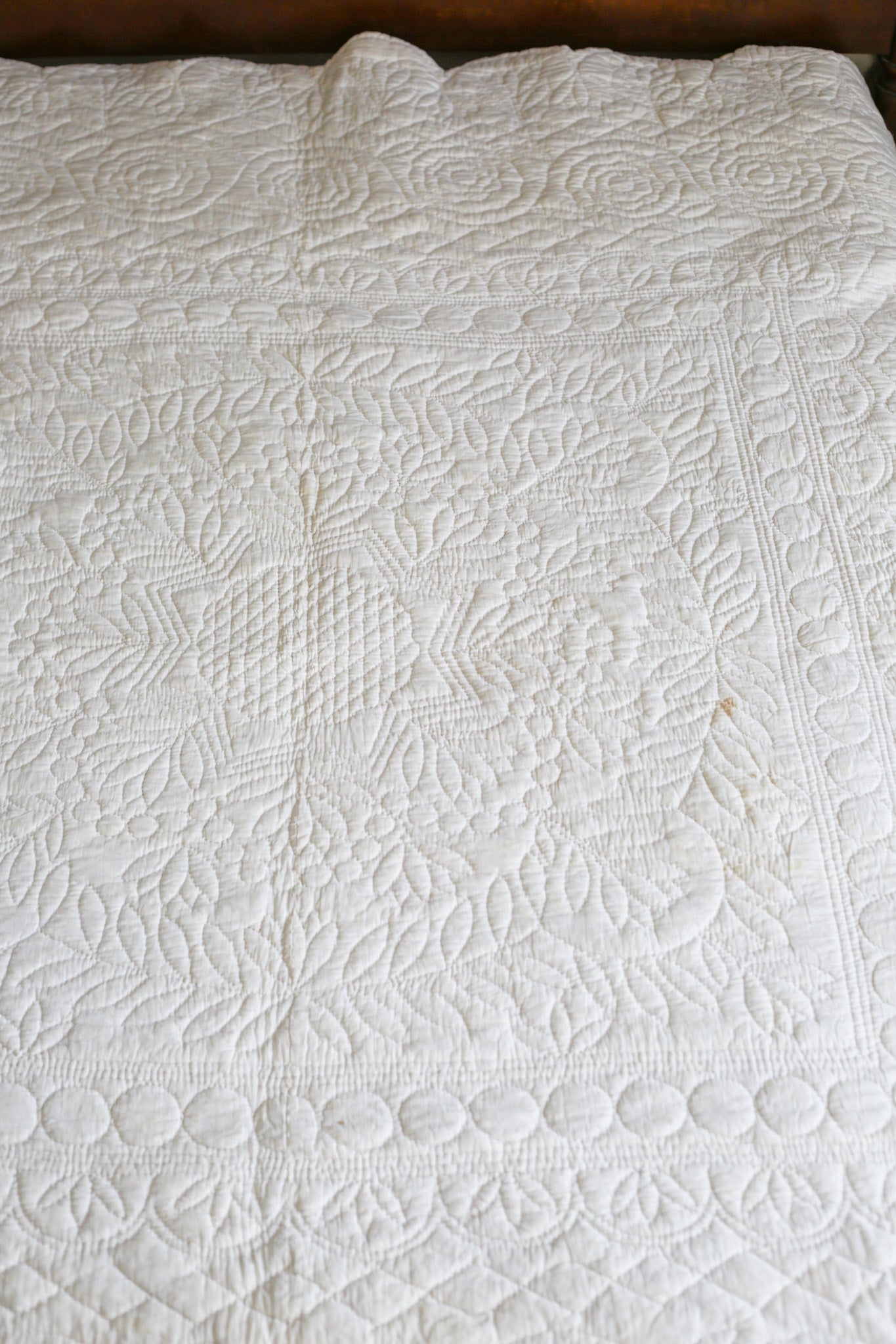 Hand Quilted All-White Whole Cloth Quilt