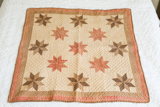 Primitive 8-Point Star Wall Quilt, c1880