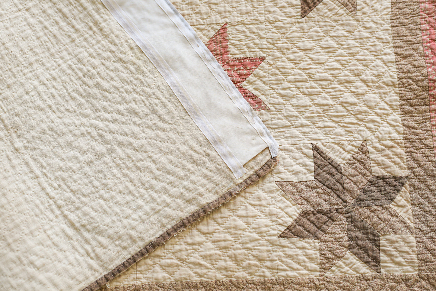 Primitive 8-Point Star Wall Quilt, c1880