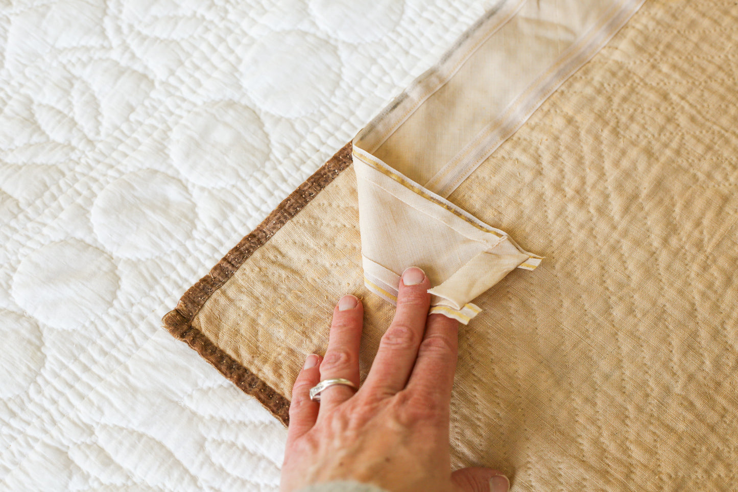 Primitive 8-Point Star Wall Quilt, c1880