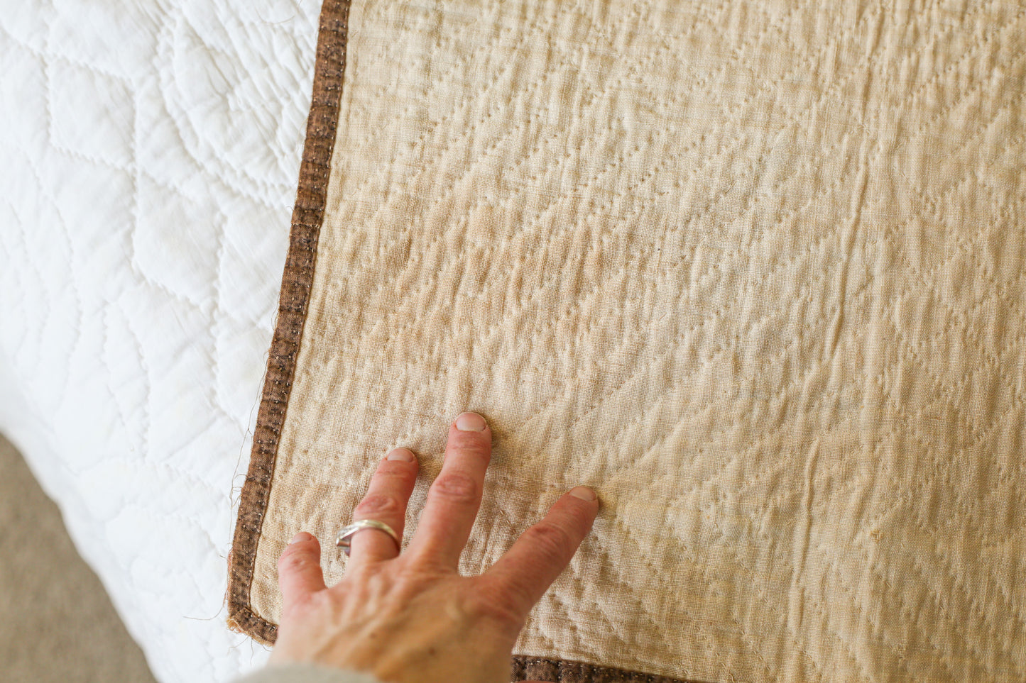 Primitive 8-Point Star Wall Quilt, c1880