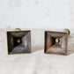 Pair of 9" English Open Barley Twist Brass Candle Holders With Square Bases