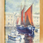 English Nautical Sailboat Painting in Gold-Tone Frame