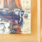 English Nautical Sailboat Painting in Gold-Tone Frame