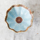 Joseph Holdcroft Majolica Basketweave Teal Bowl with Faux Bois Branch Base