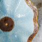 Joseph Holdcroft Majolica Basketweave Teal Bowl with Faux Bois Branch Base
