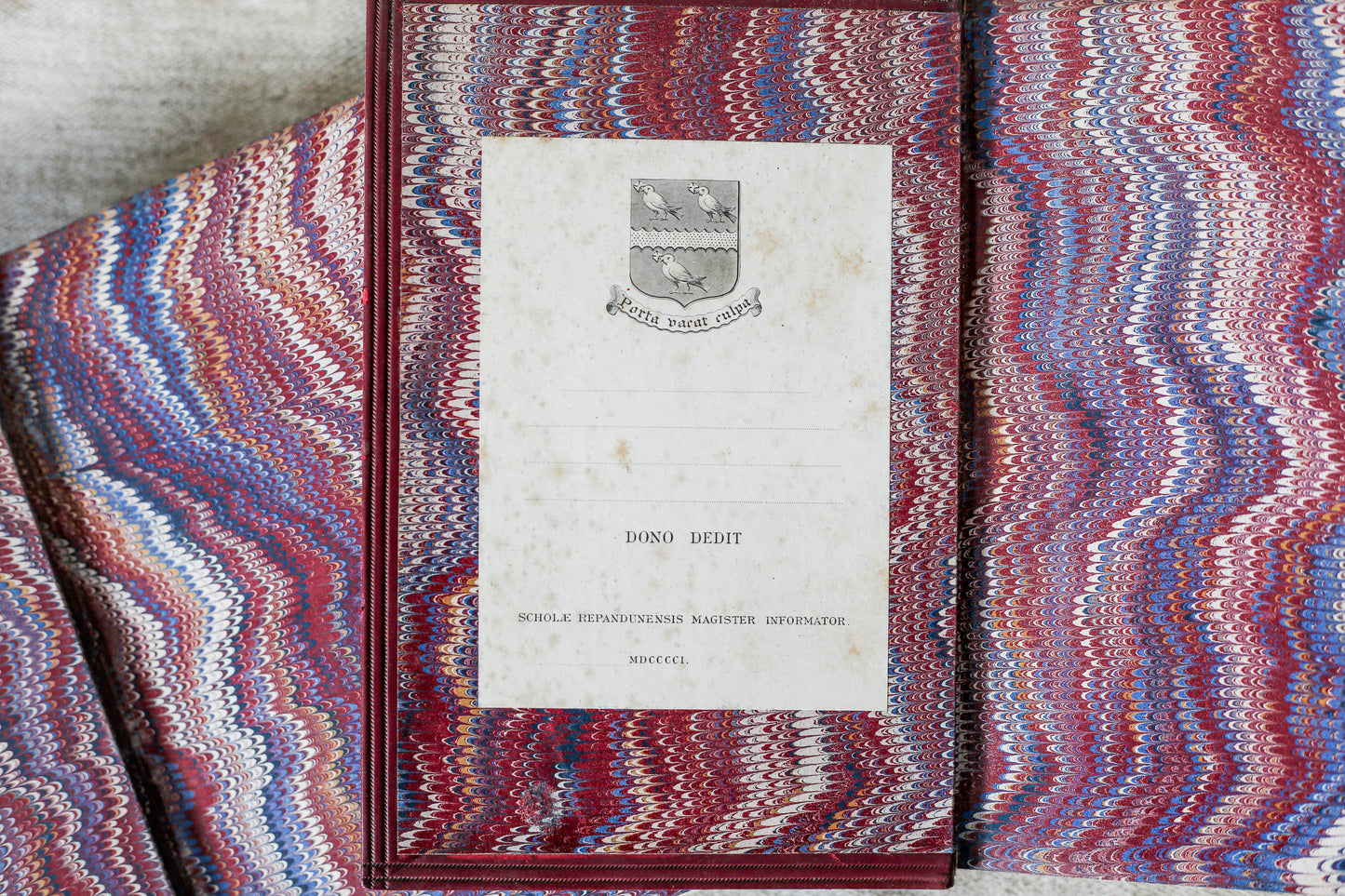 Set of English Poets Repton School Full Calf Prize Leather Binding Books, 1899